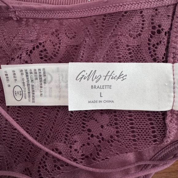 Gilly Hicks Seamless Lace Back Crop Top/Bralette in Mauve Size Large - Picture 6 of 10